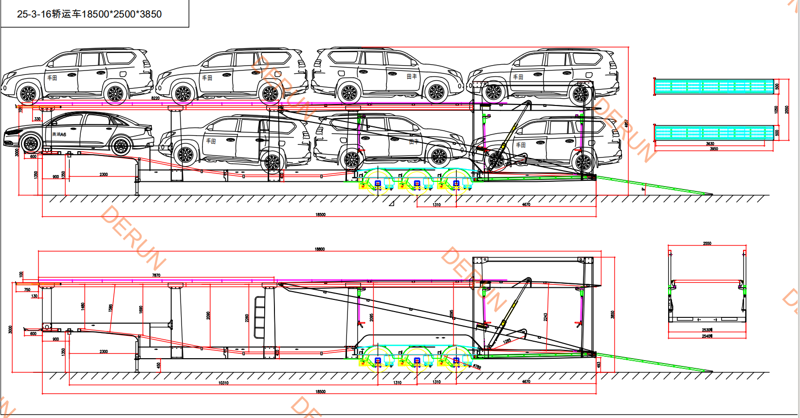 Disegno del semifuller di autori di auto